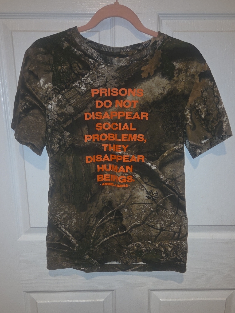 RARE Political Activists: Free Angela Davis Realtree Camo Tee.